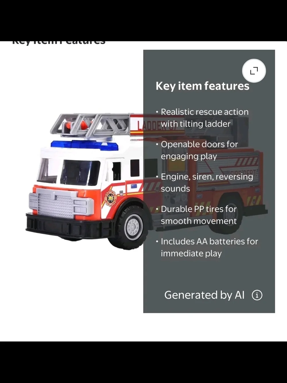 Adventure Force Fire Truck Play Vehicle